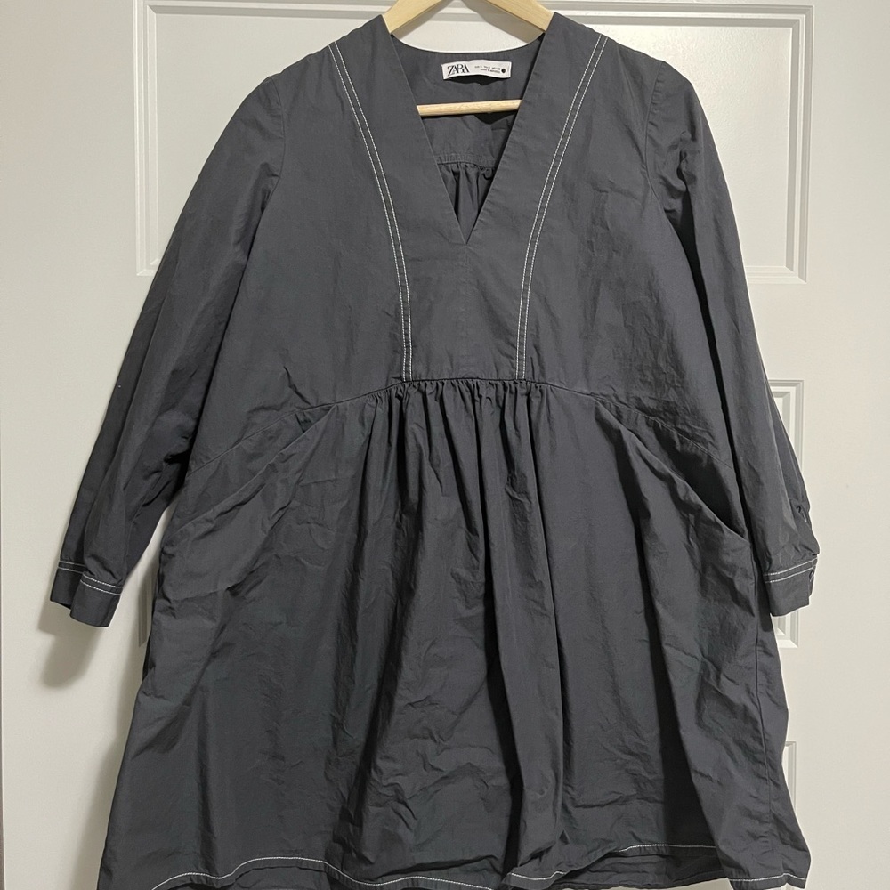 Zara Topstitched Mini Dress - Picture 2 of 7